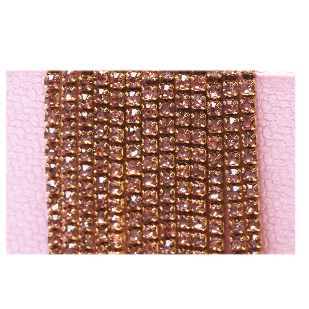 

10M Rhinestone Chain Crystal Trim Craft Sewing Accessories Sparkly Glass Claw Chain Decor Dress Handbags Shoes