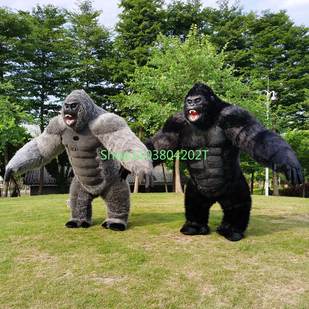 Gorilla Inflatable Costume Mascot for Adult Plush Furry Animal Halloween Venice Carnival Dress Monkey Suit Fursuit Orangutan