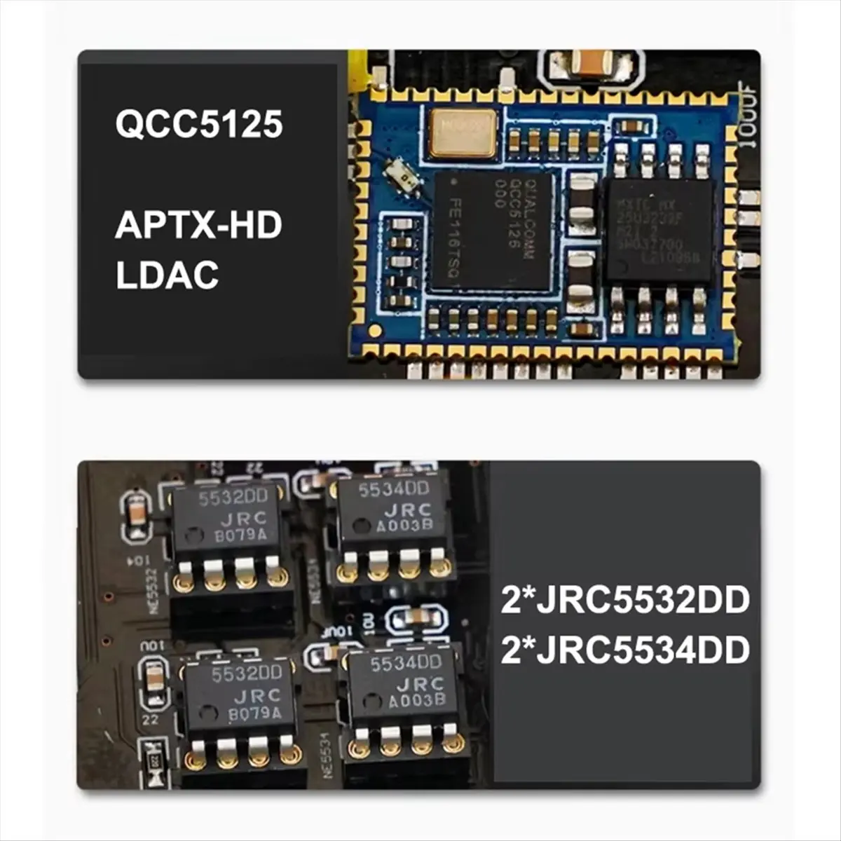 【DT56】QCC5125 ES9038Q2M Bluetooth USB Board -HD LDAC JRC5532DD JRC55324DD HIFI Sound Decoder