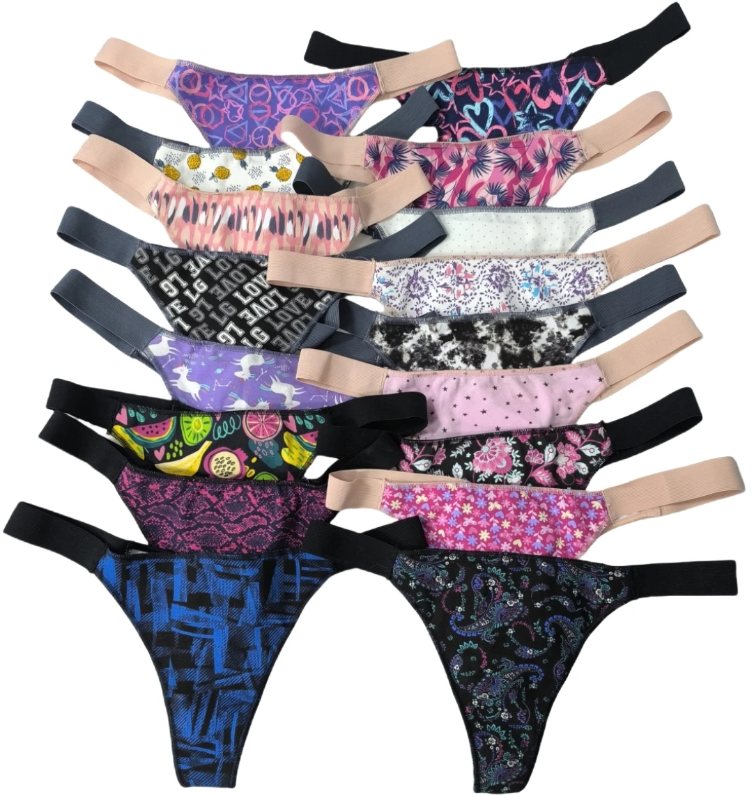 

5PCS/Set Sexy Women'S Cotton Thong, Low Waist, Various Styles, Cute Pattern Printing, Women'S Breathable Underwear