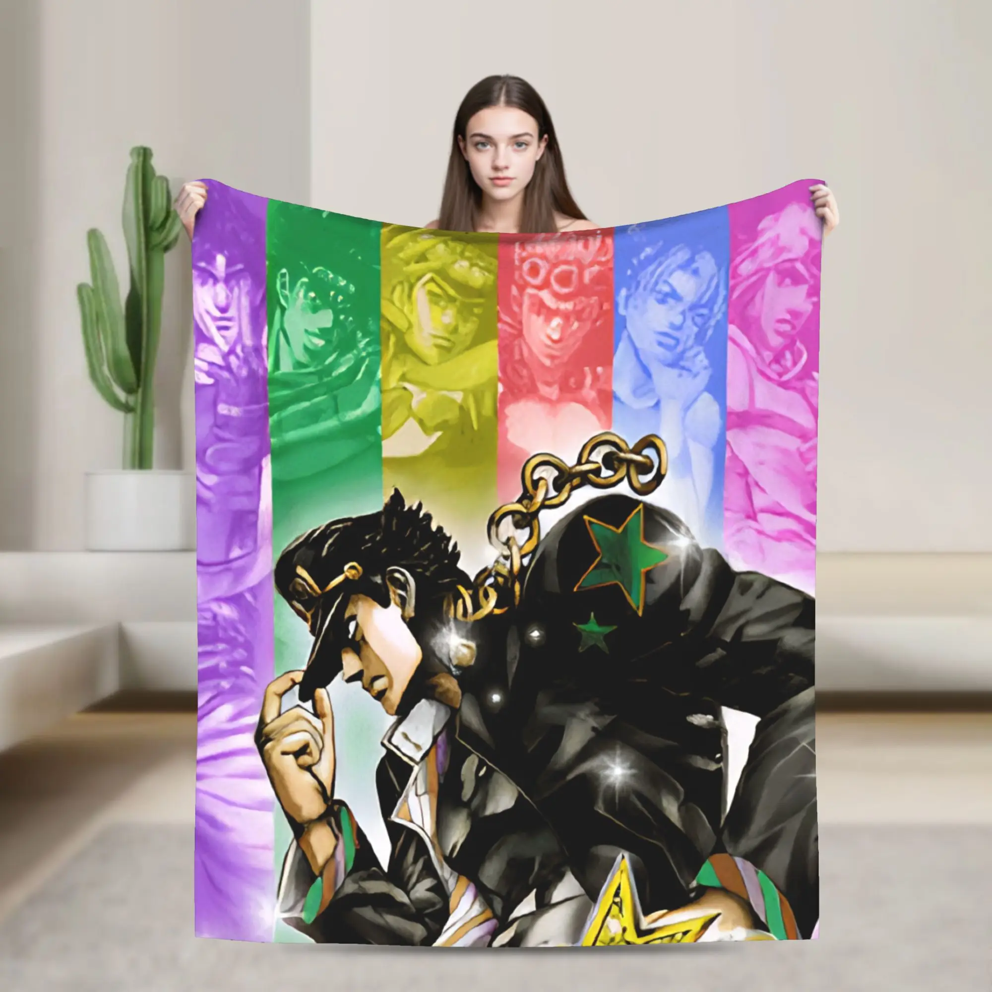 Anime and Manga J-JoJos Bizarre Adventure Fleece Throw Blankets Blanket for Home Outdoor Warm Bedding Throws