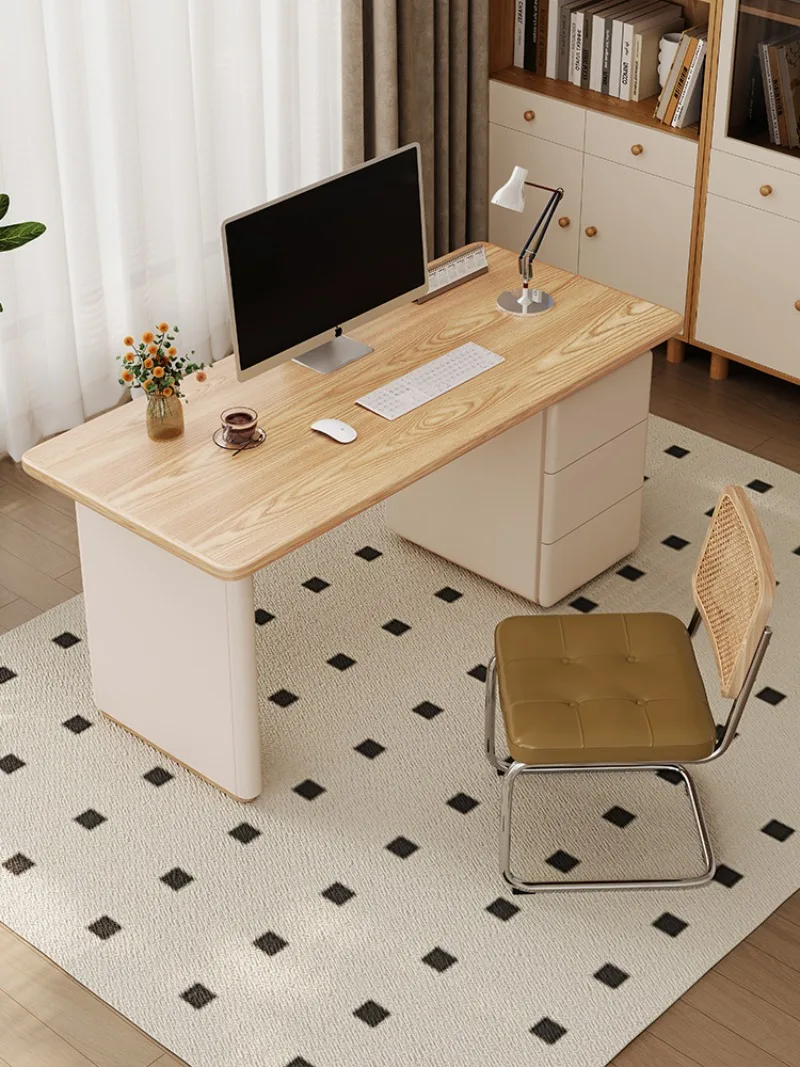 كريم سجل الرياح الخشب الصلب مكتب مكتب الكمبيوتر مكتب منضدة مستطيلة سطح المكتب غرفة نوم المنزل طاولة الدراسة #4