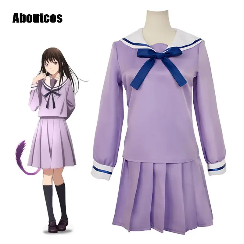 Aboutcos Anime Noragami Aragoto Iki Hiyori Cosplay Costume Aldult Woman Cute Top Skirt Halloween Rave Party Loli Jk Uniform Suit