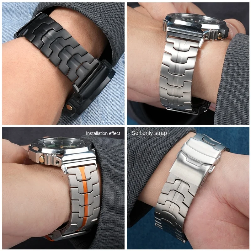 Titanium Metal Watch Band Strap For Casio G-SHOCK DW5600 GW-B5600 GW-M5610 GA-110/700 GM110 Modified Lightweight Bracelet black