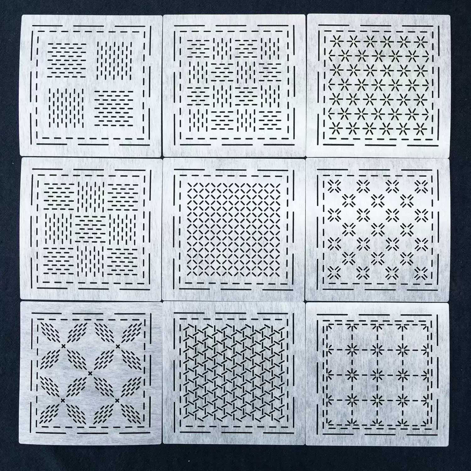 Dense Stitching tracing Quilting Template Sashiko Stencil Reusable PET formwork for Embroidery,coaster Decor,Fabric Drawing tool