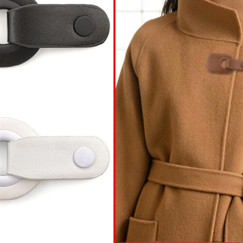 

High-End Metal Leather Buttons for Women's Coat eep Camere Zipper Fastener Sve Clasp Fur Clothing Accories