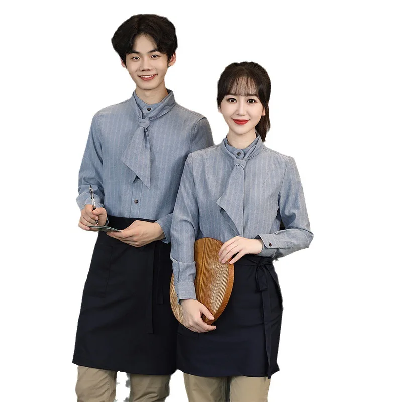 Caffetteria Uniforme da lavoro Autunno Inverno Donna Ristorante occidentale Cake Shop Latte Negozio di tè Panetteria Cameriere Manica lunga Donna