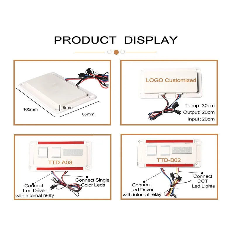 Touch sensor light switch with digital clock and temperature display 5A bathroom mirror defogging function sensor set