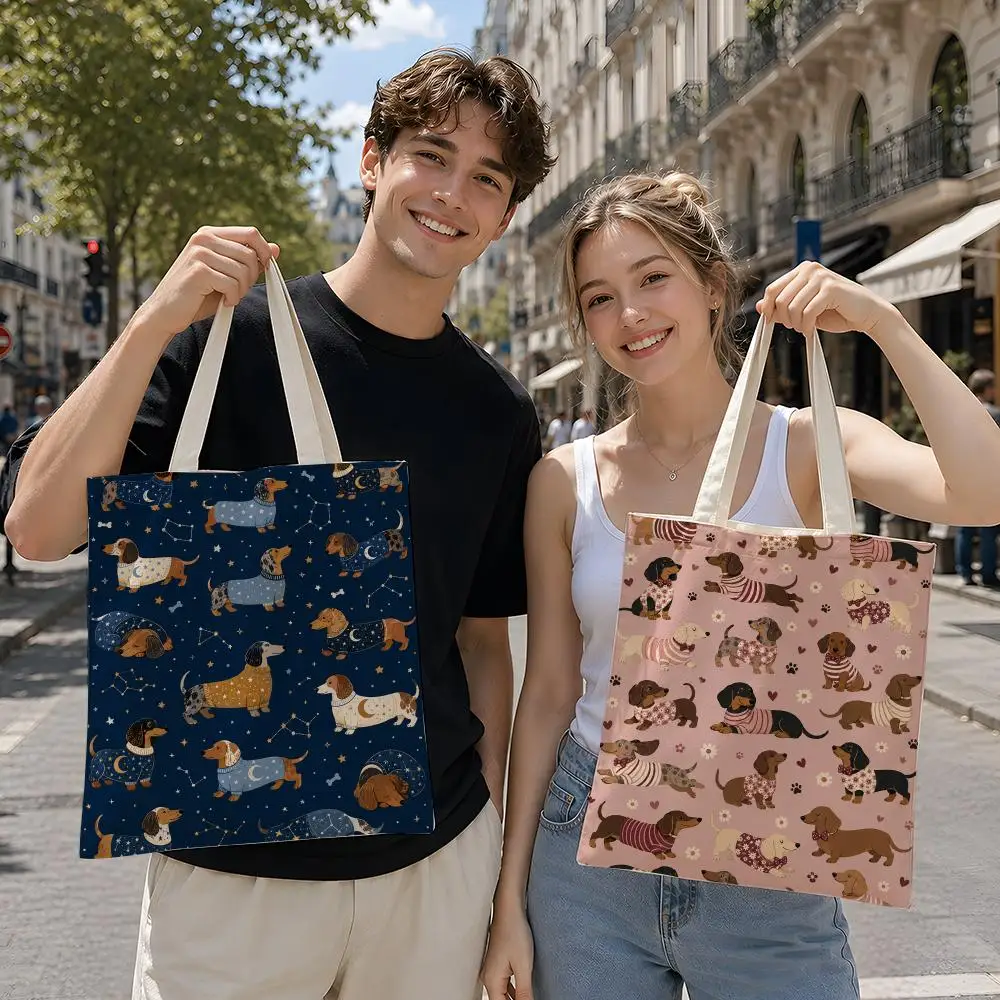 Cartoon Cute B-Bee Character Art Storage Bags Reusable Canvas Tote Suitable for School Class Commuting Shopping as Gifts