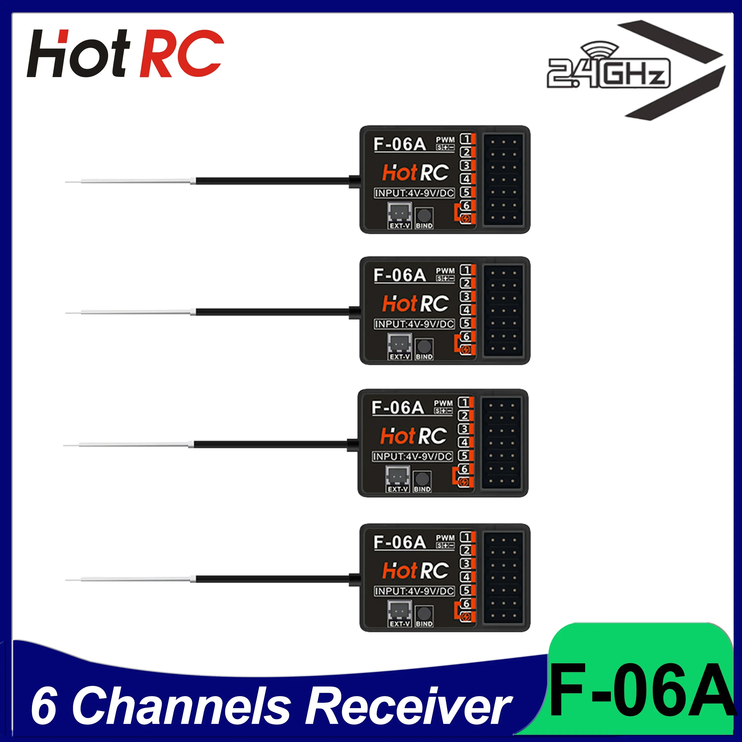 1/2/4PCS HOTRC DS-600 DS600 CH 2.4GHz FHSS Radio System 6CH Receiver for Transmitter Remote Controller PWM GFSK Model Boat