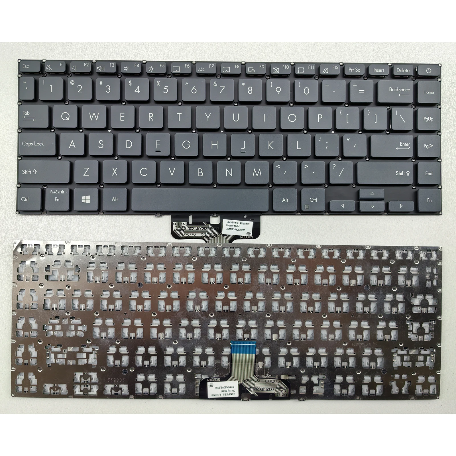 for ASUS ZenBook14 UX435 UX435EAL/EGL/E U4800EGL U4800EAL US No Backlit Gray Laptop Keyboard