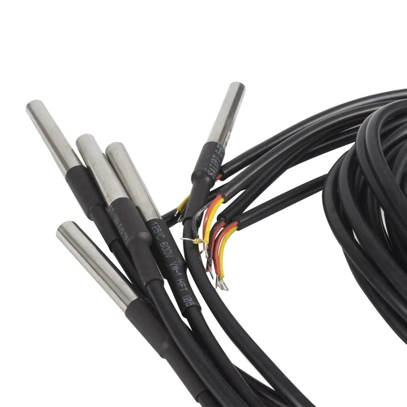 Waterproof DS18B20 Temperature Sensor, Digital Temperature Thermal Cable Temperature (-55℃- +125℃)