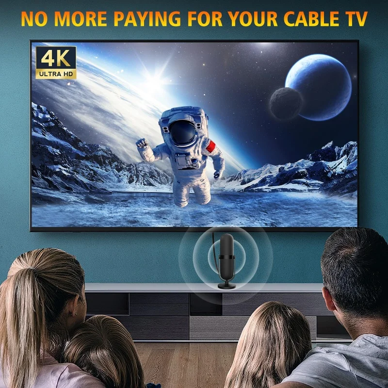 VUELVE Indoor Digital TV Antenna With Amplifier Long Range 360° Receptions TV Antenna for Local Channel