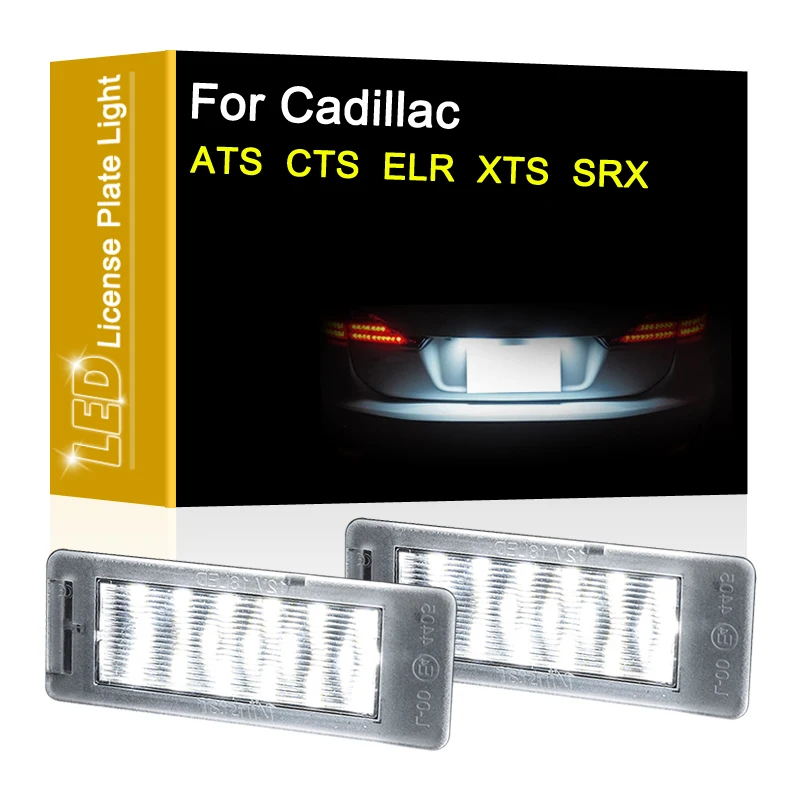 12V LED Number Plate Lamp For Cadillac ATS 2013-2019 CTS 11-18 ELR 14-16 XTS 10-19 SRX 10-16 White License Plate Light Assembly