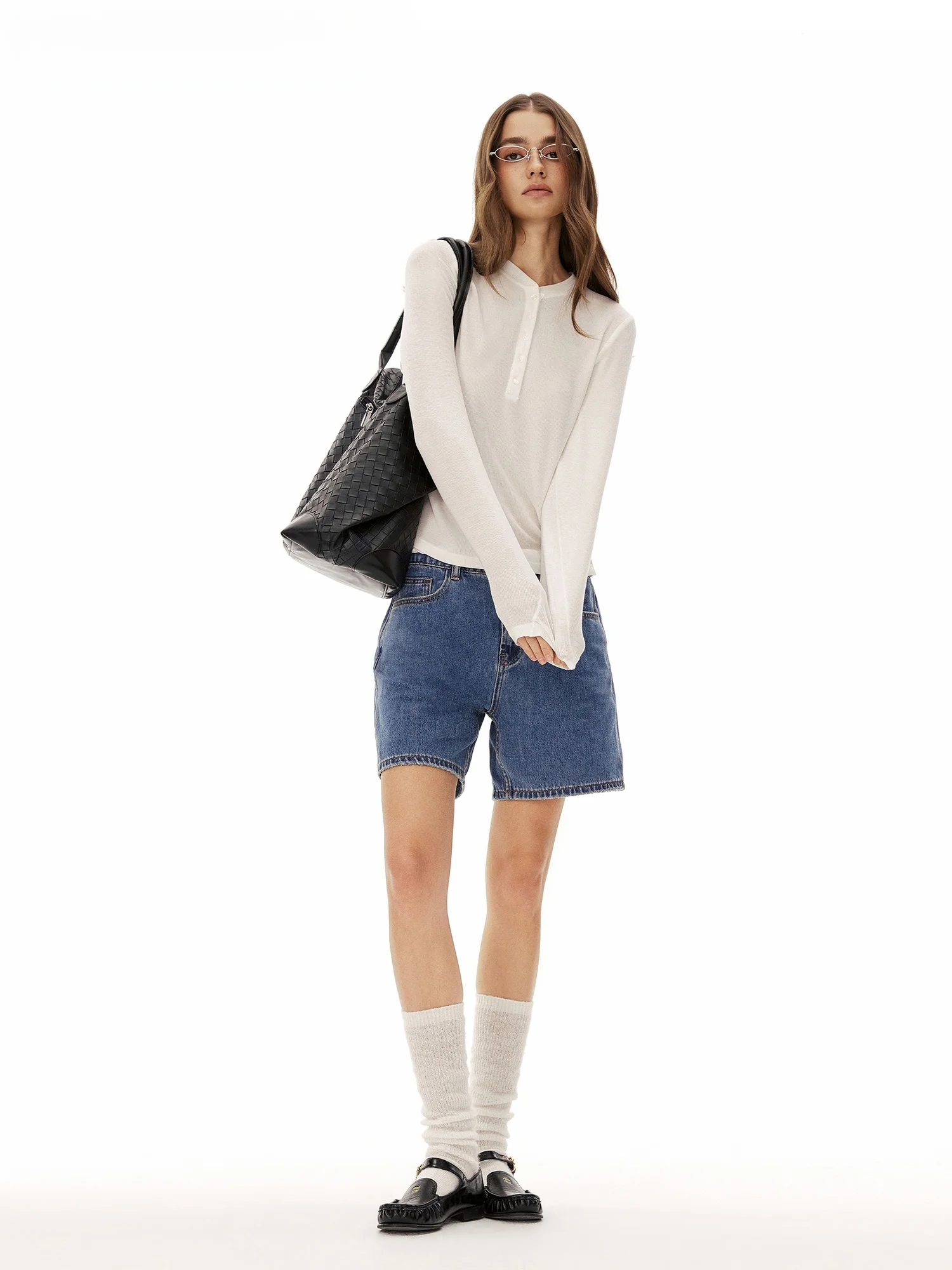 Burgenland Soft Wool Lyocell Button Collar Long Sleeve T-Shirt Women's Knitted Casual Wear Autumn New Style Lightweight Top