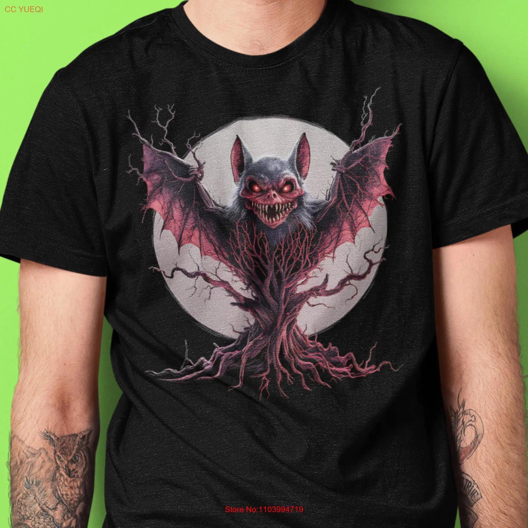 BaT T Shirt For Men Face Gothic Silhouette Black Creepy Realistic Lover  long or short sleeves