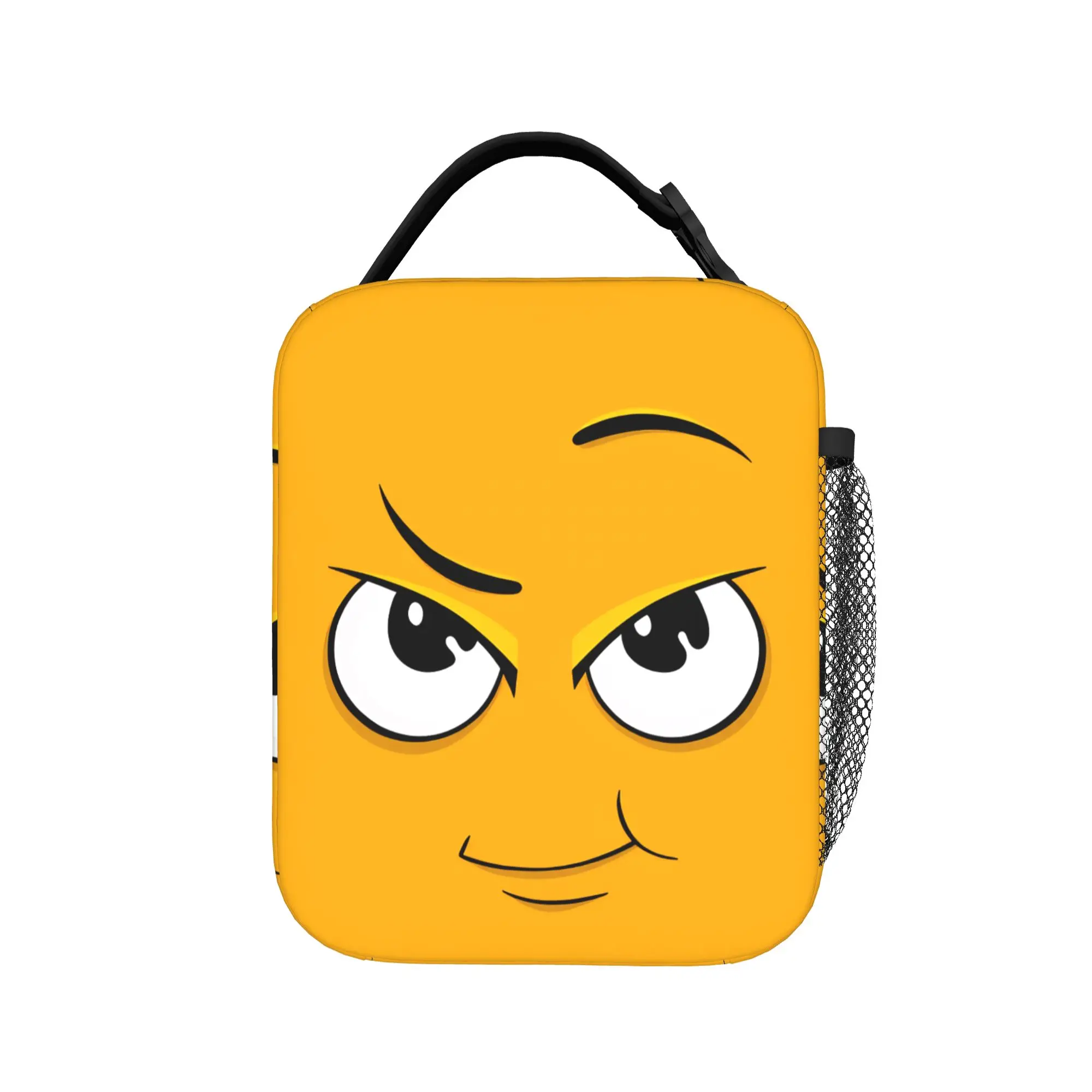 Cartoon Face Meme With Eyes And Eyebrows Lunch Bag Lunch Box For Child Office Portable Cooler Bag Oxford Designer Tote Handbags