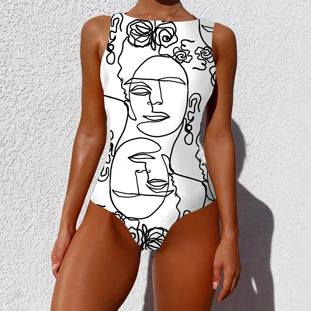 Sexy Print One Piece 2026 Swimsuit Closed Large Size Swimwear Push Up Women Flower Vintage Body Swim Beach Pool Bathing Suit