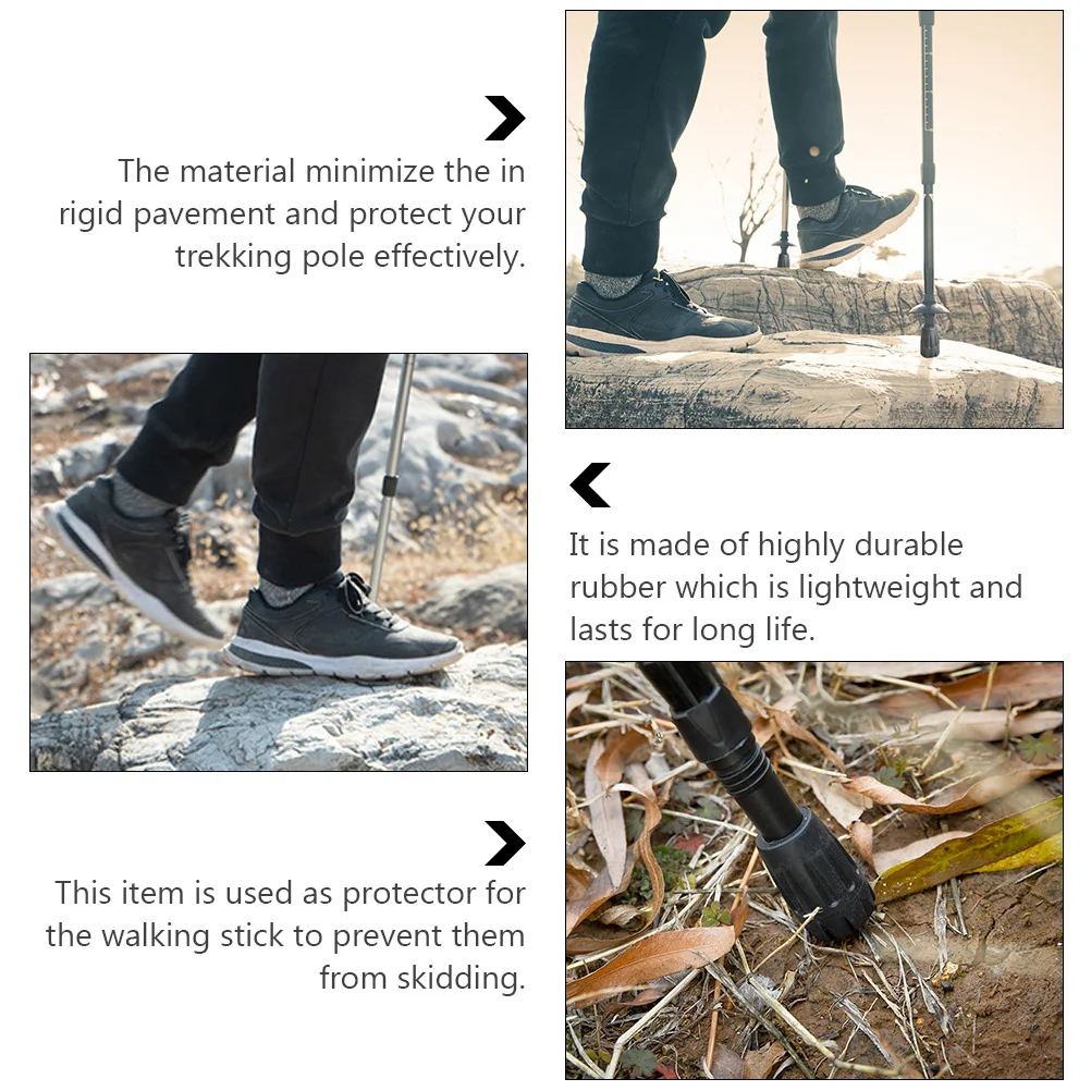 

16Pcs Walking Stick Tip Covers Rubber Protector Durable Wear-Resistant Mini Head Cases for Hiking Trekking Camping