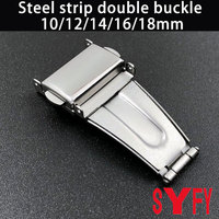 Steel strip double buckle stainless steel watch buckle folding buckle steel strip buckle9/10/11/12/13/14/15/16/17/18/19/20/21mm