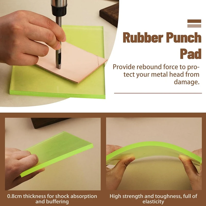 3Pcs Leather Craft Punch Pads, Punch Pads And Sound Absorbing Pads, Rubber Silent Board Cutting Punch Punching Tools