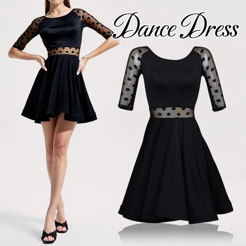 Women Latin Dance Dress Tango Jazz Waltz Modern Dance Dress Professional Competition Practice Stage Performance Costume