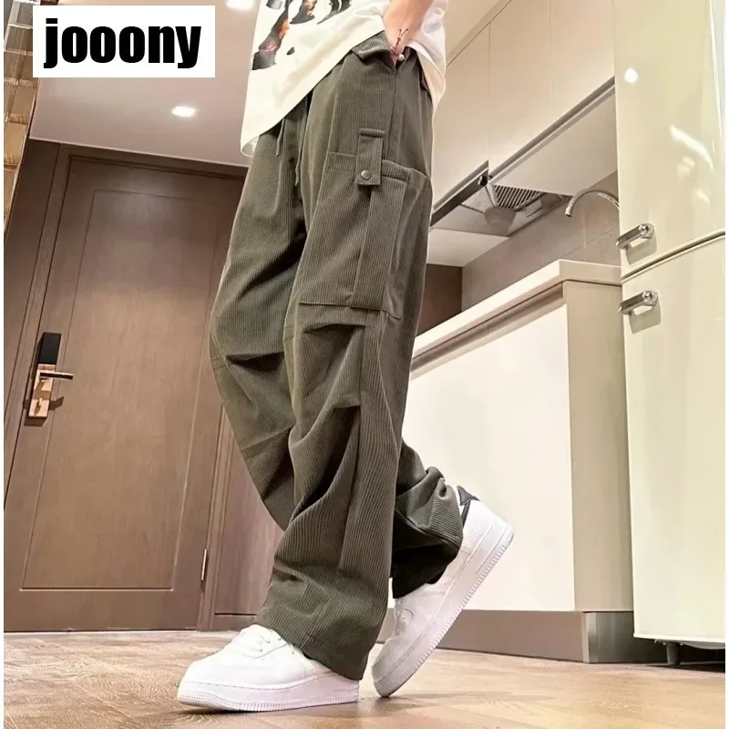 

Wide-leg Trousers Straight Casual High Street Korean New Spring Summer Cargo Pants Men Simple Vintage Casual Baggy Basic Fashion