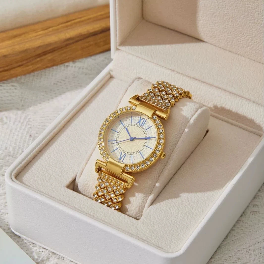 أزياء حجر الراين المرأة ووتش روما مقياس الطلب سوار ساعات الكوارتز Reloj Mujer Relogio Feminino