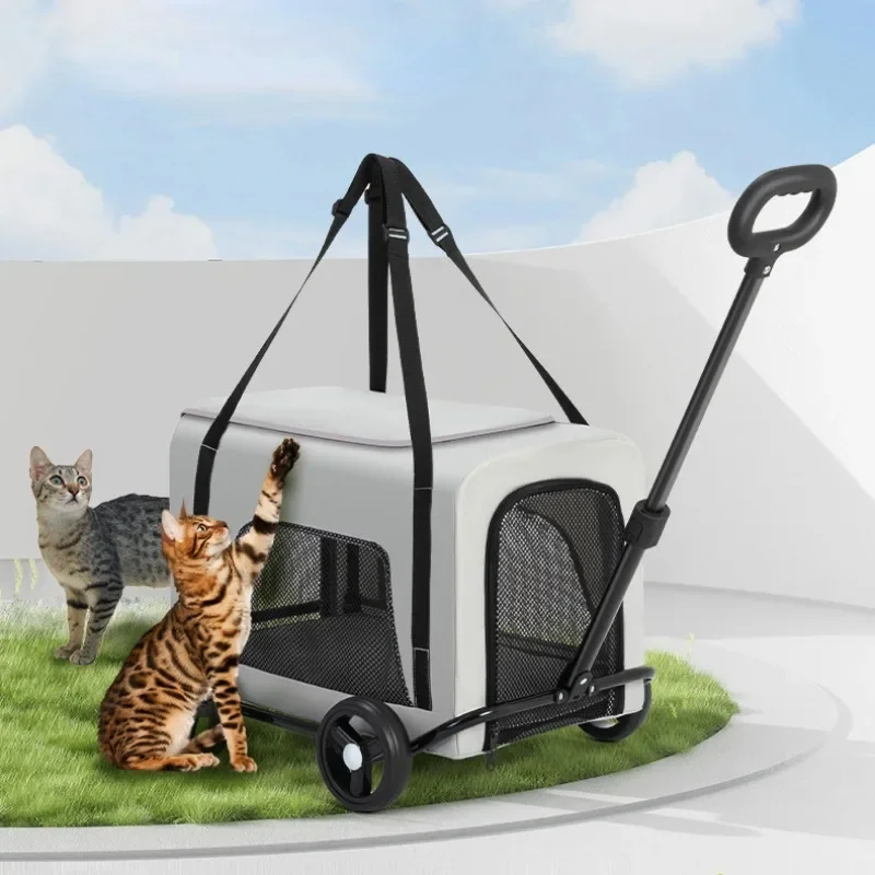 Lightweight Folding Mini Pet Strollers,Cat Teddy Stroller for Dogs,Outdoor Travel Pet Dog Cart,Carriers and Stroller for Animals