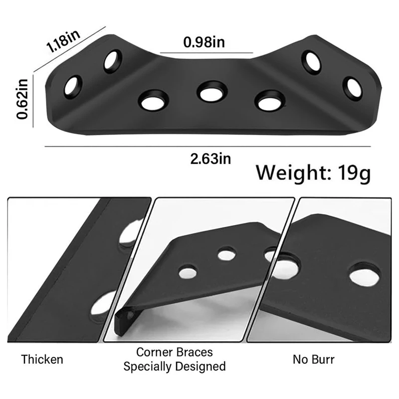 Universal Stainless Steel Furniture Corner Connector, Corner Fastening Connector Furniture Triangular Support Rack