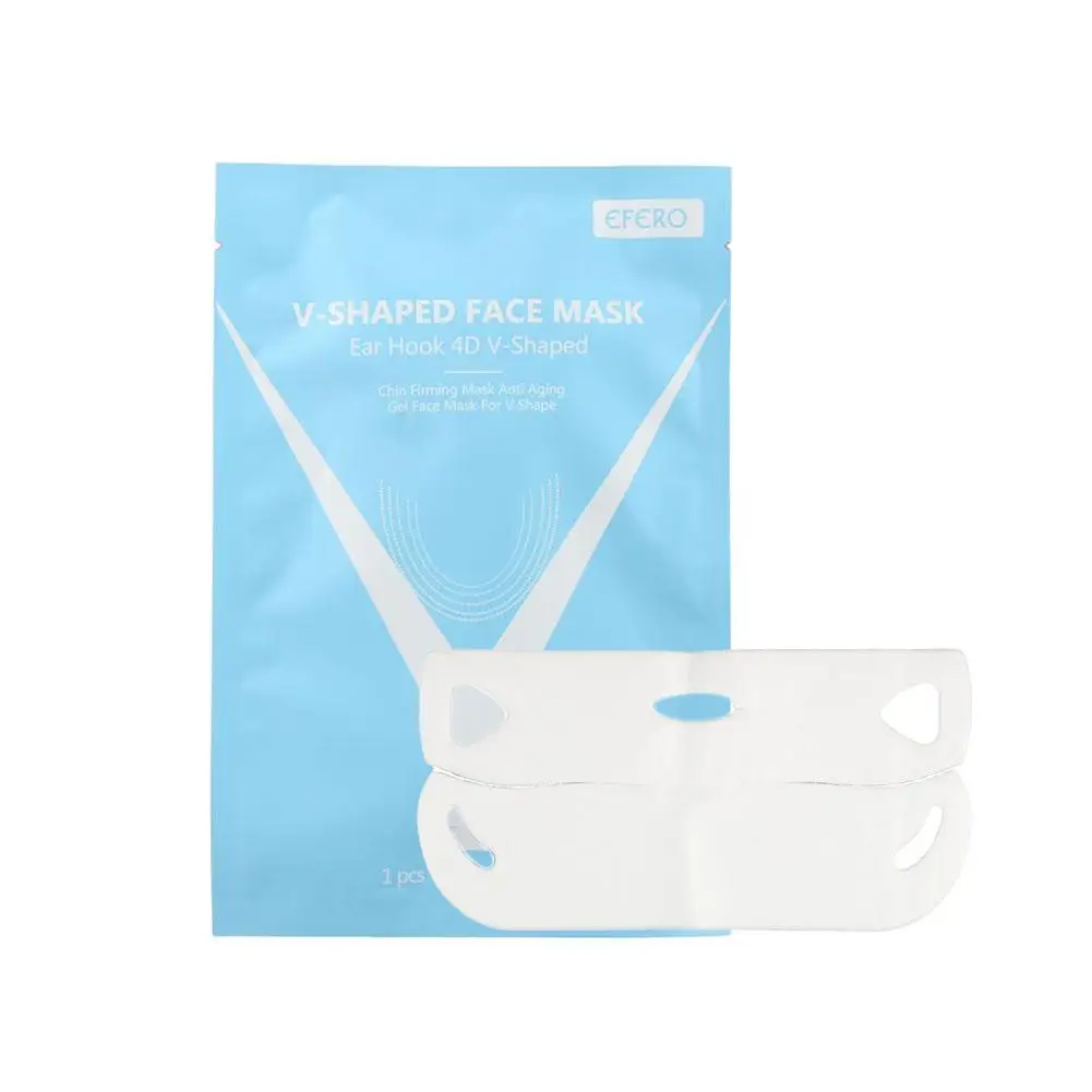 Wieder verwendbare Silikon-Facelifting-Maske Weich gel Anti-Falten-Schlankheit Haut Kinn weiß V-Band Patch Bandage reduzieren Form Doppel b i0k9