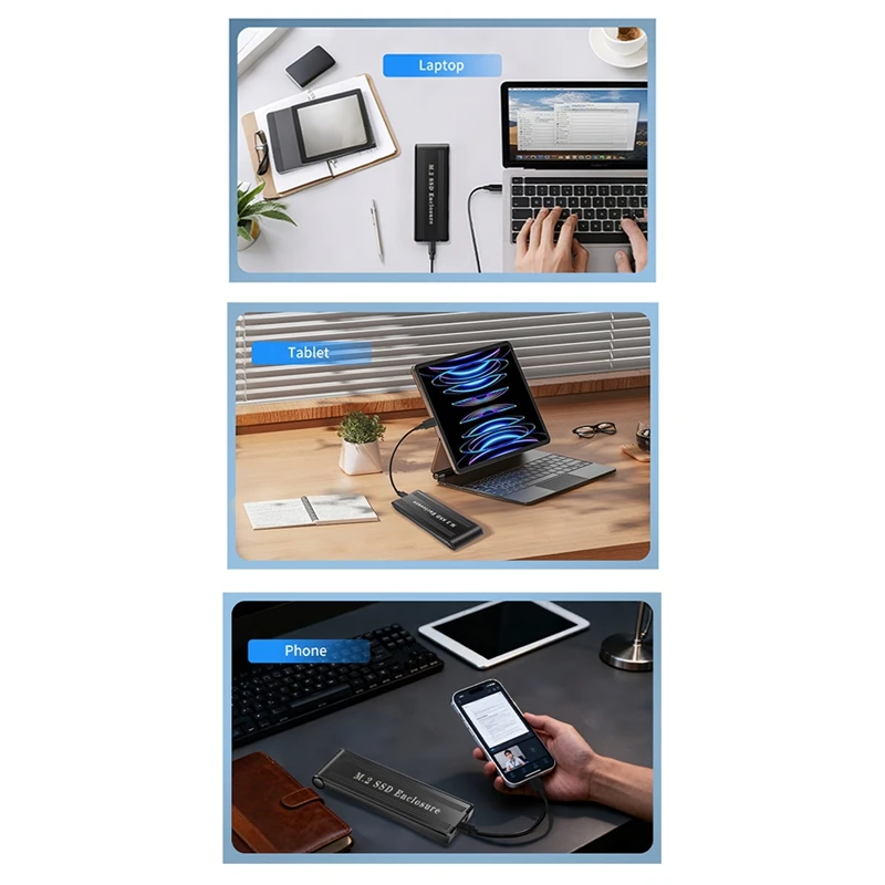 

New Flip M2 Solid State Drive Box NVME Dual Protocol Notebook SSD Mobile Hard Drive Box Type-C