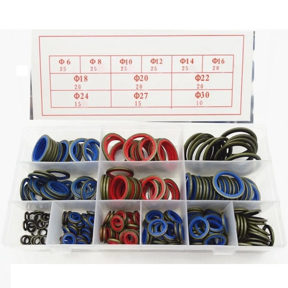 100/245pcs Assorted Sealing Gasket Set Silicone Rubber O-Ring Assortment Kits For Oil Pipe Gas Control Faucet Hoses