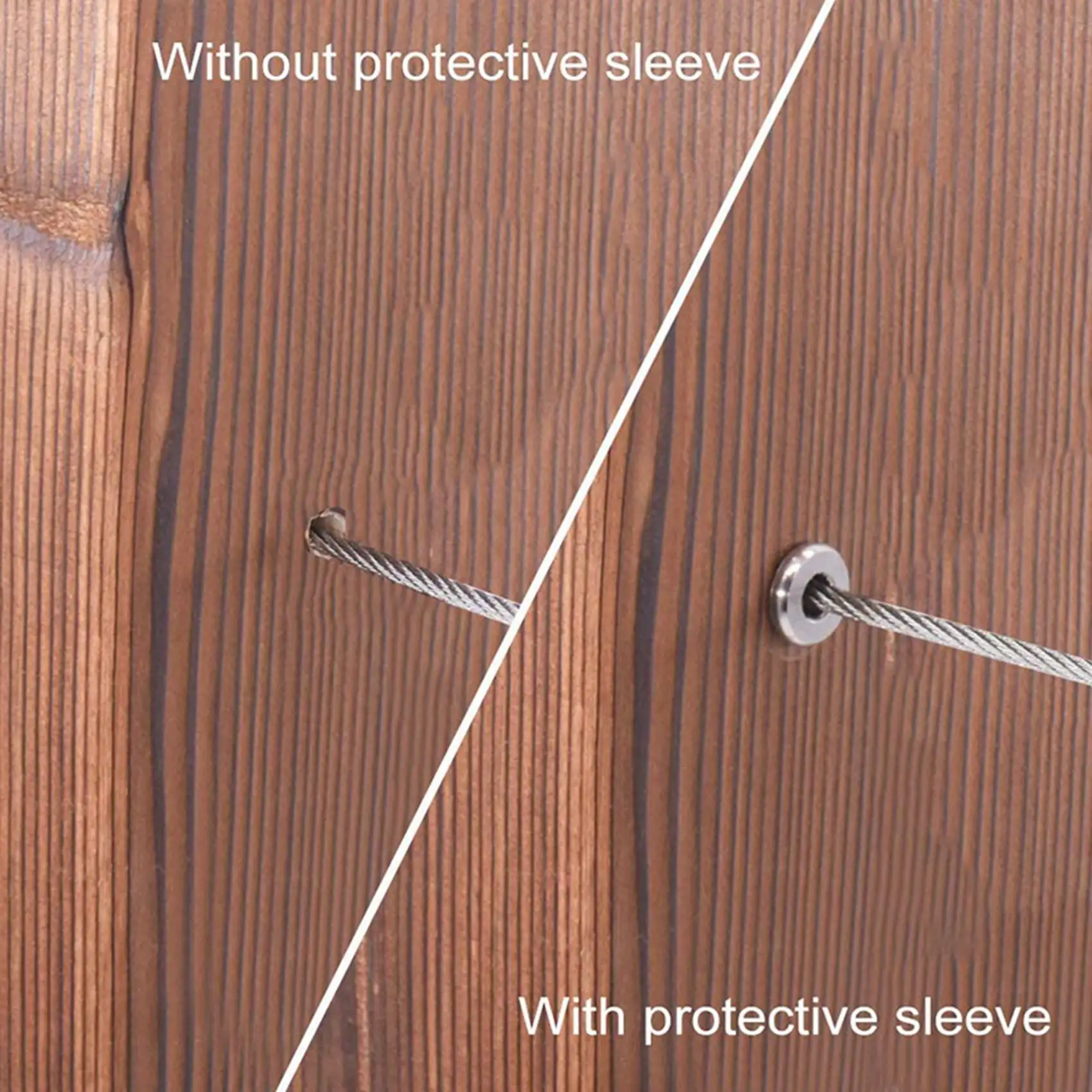 160Pcs T316 Stainless Steel Protector Sleeves For 1/8 Inch Deck Cable Railing Kit For Wood & Metal Posts DIY Balustrade-ABGL