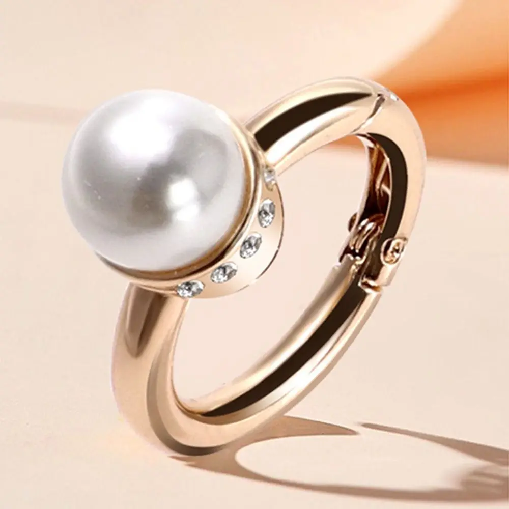 Zinklegierung Metall Schlüssel Clip Glatte Anti-verlust Perle Ring Auto Schlüssel Ring Anti-rost Langlebig Mode Ring Schlüssel kette Schlüssel Anhänger