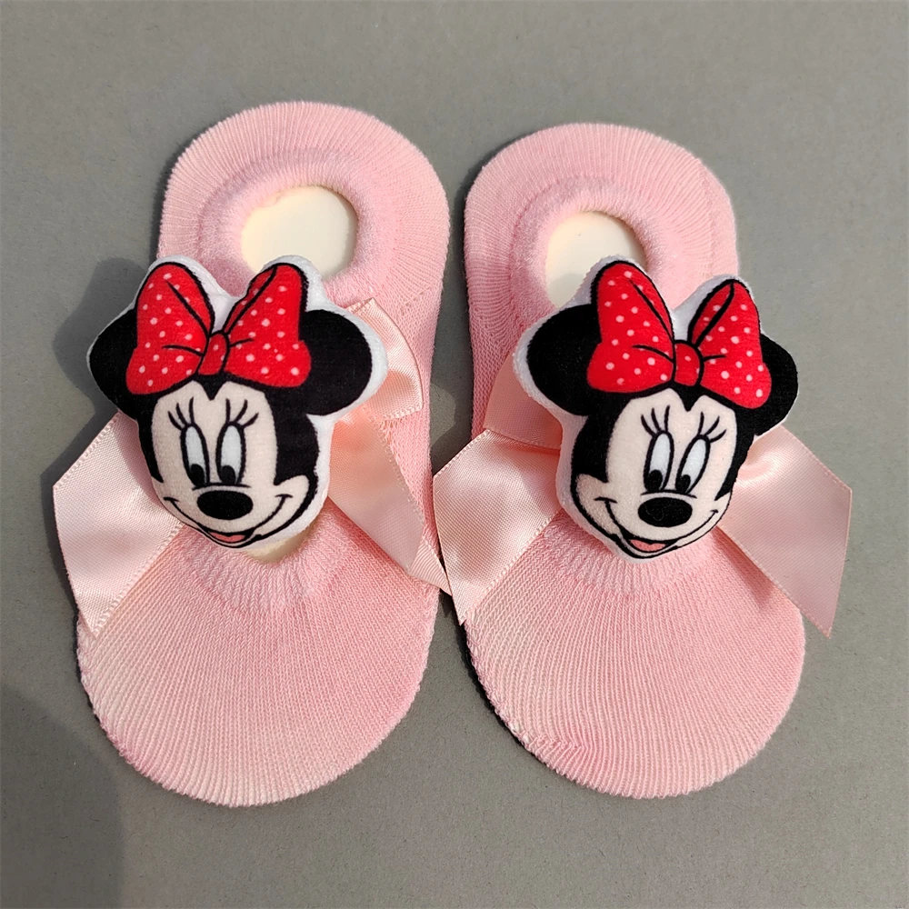 Disney Anime Summer Pink Daisy Duck Newborns Shoes Set Girl Baby Shower Gifts for Friends Non Slip From 0 To 4 Months Toddler