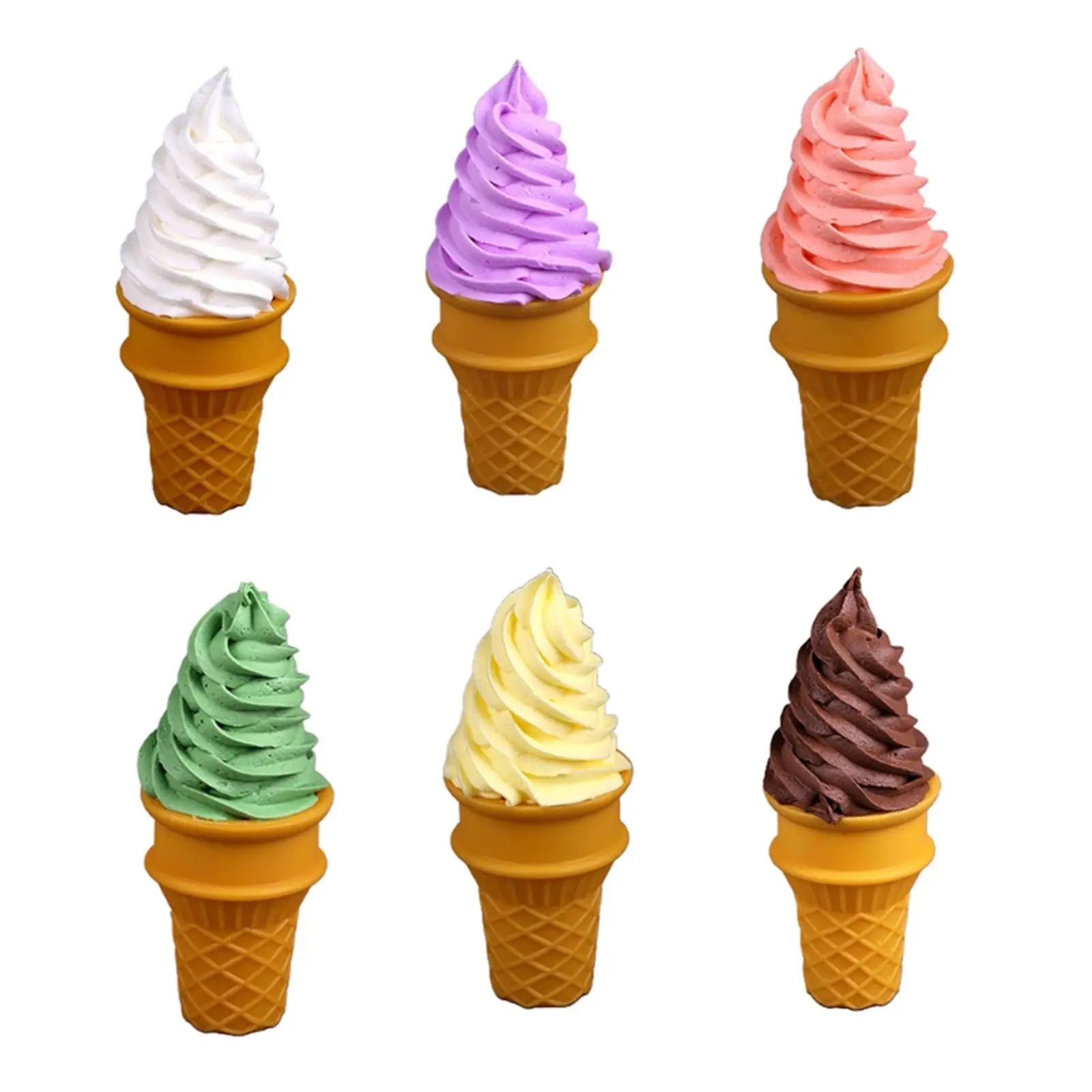 Fake Ice Cream Cone, Pretend Food Toy Display Sample Faux Ice Cream Toys