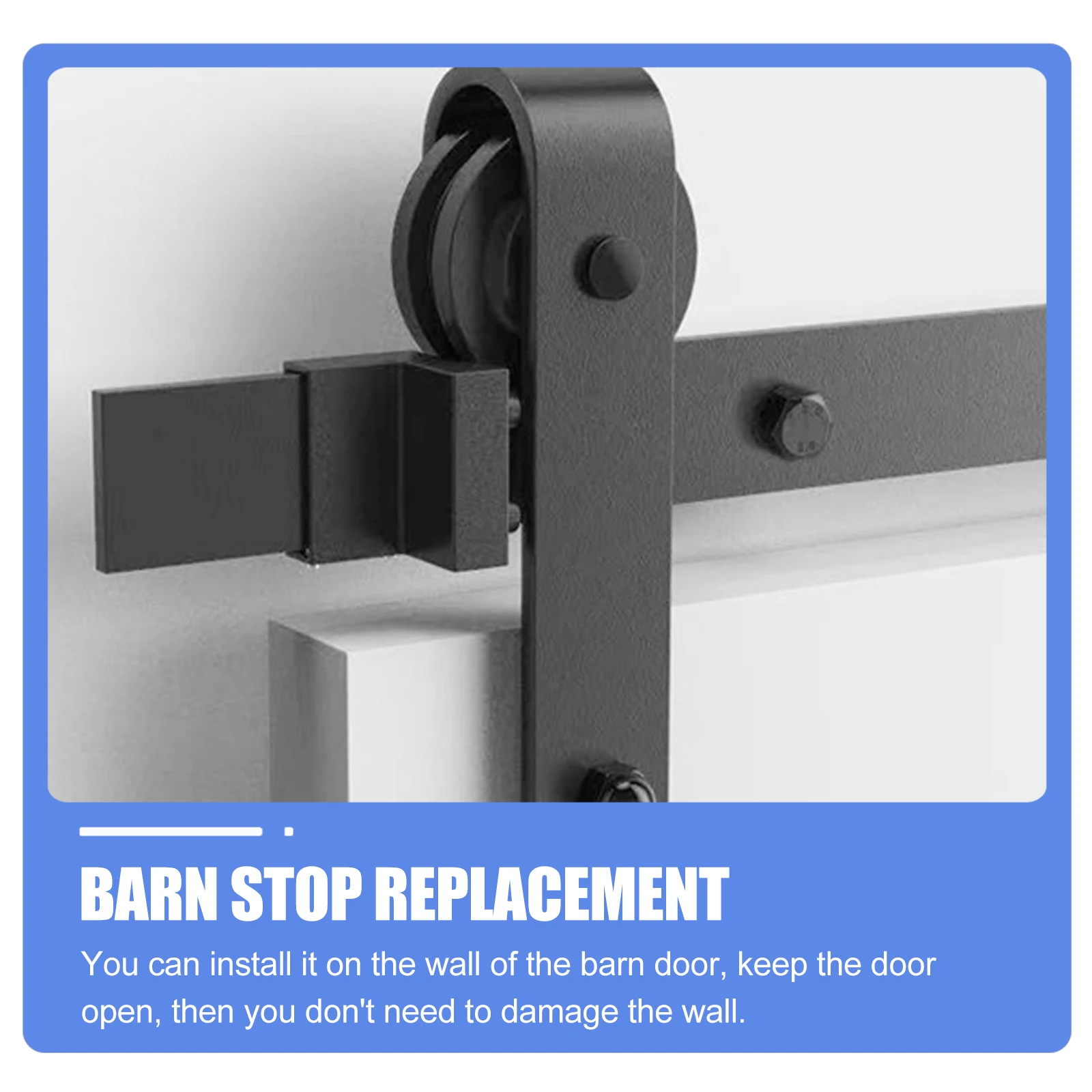 

1pcs Door Stop Hardware Accessories Zinc Alloy Sliding Barn Door Stops Buffer Protector Wall Mount Anti Jump Replacement