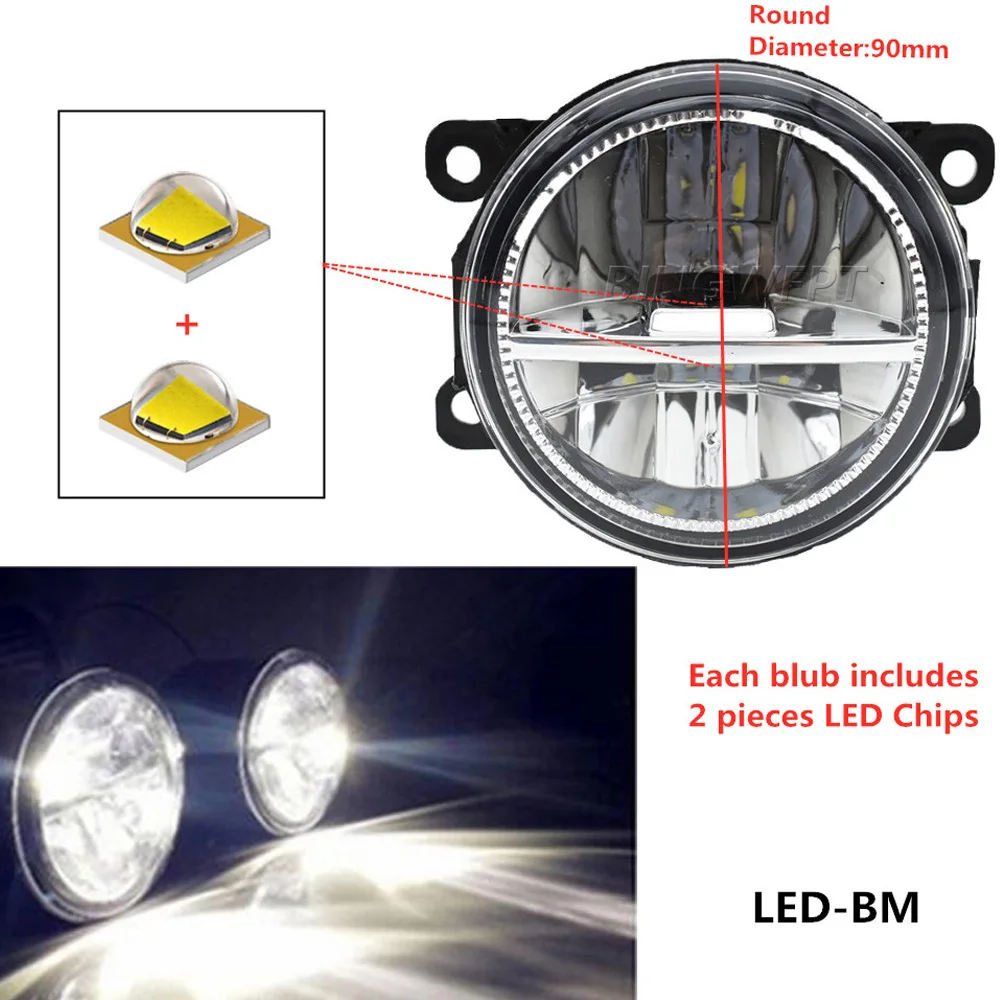 자동차 왼쪽 + 오른쪽 LED 안개등 어셈블리 DRL 주간 주행등 12V H11 안개등, 스바루 XV 2013 2014 2015 2016, 2 개입