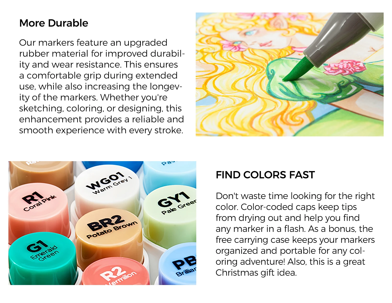 Ohuhu Honolulu Plus 24 Colors Alcohol Markers Double Tipped Art Marker Set Refillable Marker Pen Coloring Illustrations Drawing