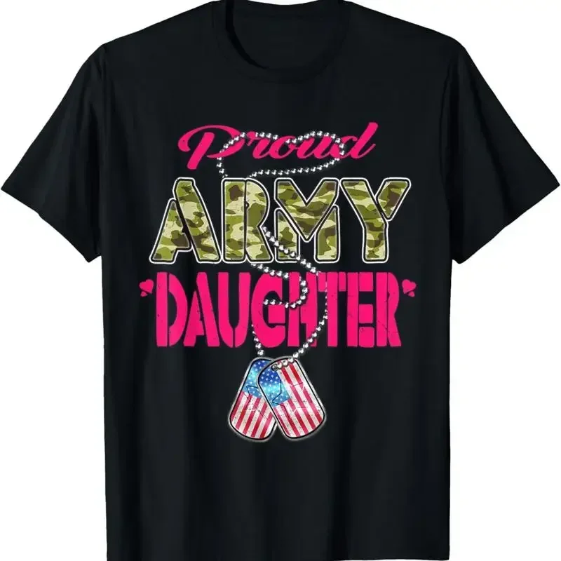 New Limited Proud Army Daughter Us Flag Camo Tags Military Made In Usa T Shirt