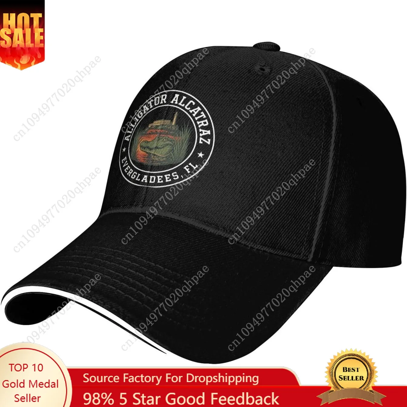 

Alligator Alcatraz Hat for Men Baseball Caps Trendy Washed Running Hats Breathable