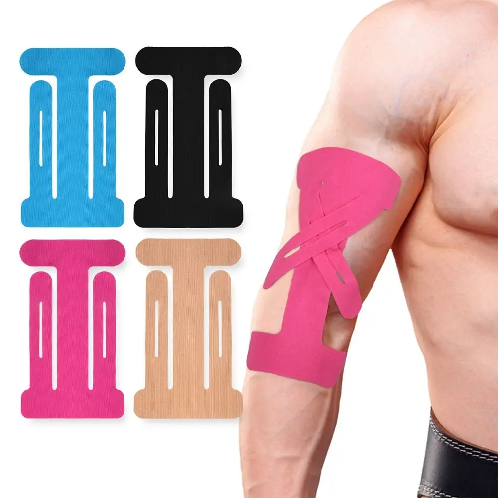 10pcs Muscle Stickers Waterproof Elbow Bandage Elastic Breathable Kinesiology Tape Long-lasting Pre-cut Sports Tape Gym