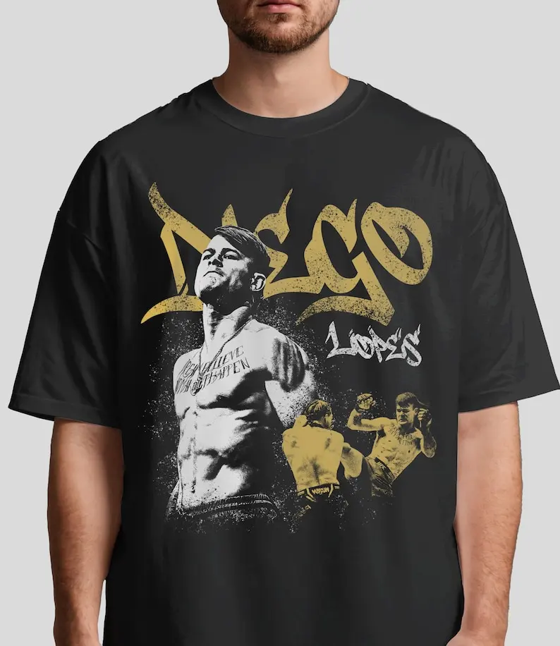 تي شيرت دييغو لوبيس: تي شيرت برسومات القتال بطل القتال الليلية، هدية مروحة من القطن عتيق برقبة دائرية ملابس الشارع الشهير بأكمام قصيرة #3