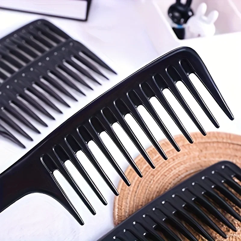 1/4 breite Kämme mit weiten Zinken, antistatisch, robuster ABS-Kunststoffgriff, für glattes Haar, geeignet für dickes, langes und lockiges Haar. – Detail 3