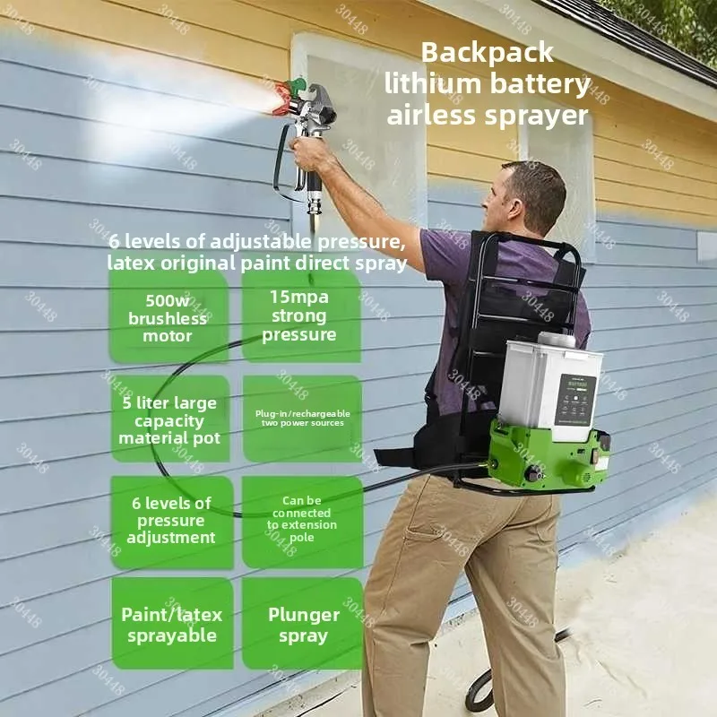 Lithium Battery High-Pressure Airless Paint Sprayer Compact Multi-Functional Plunger Type Paint and Coating Spraying Machine