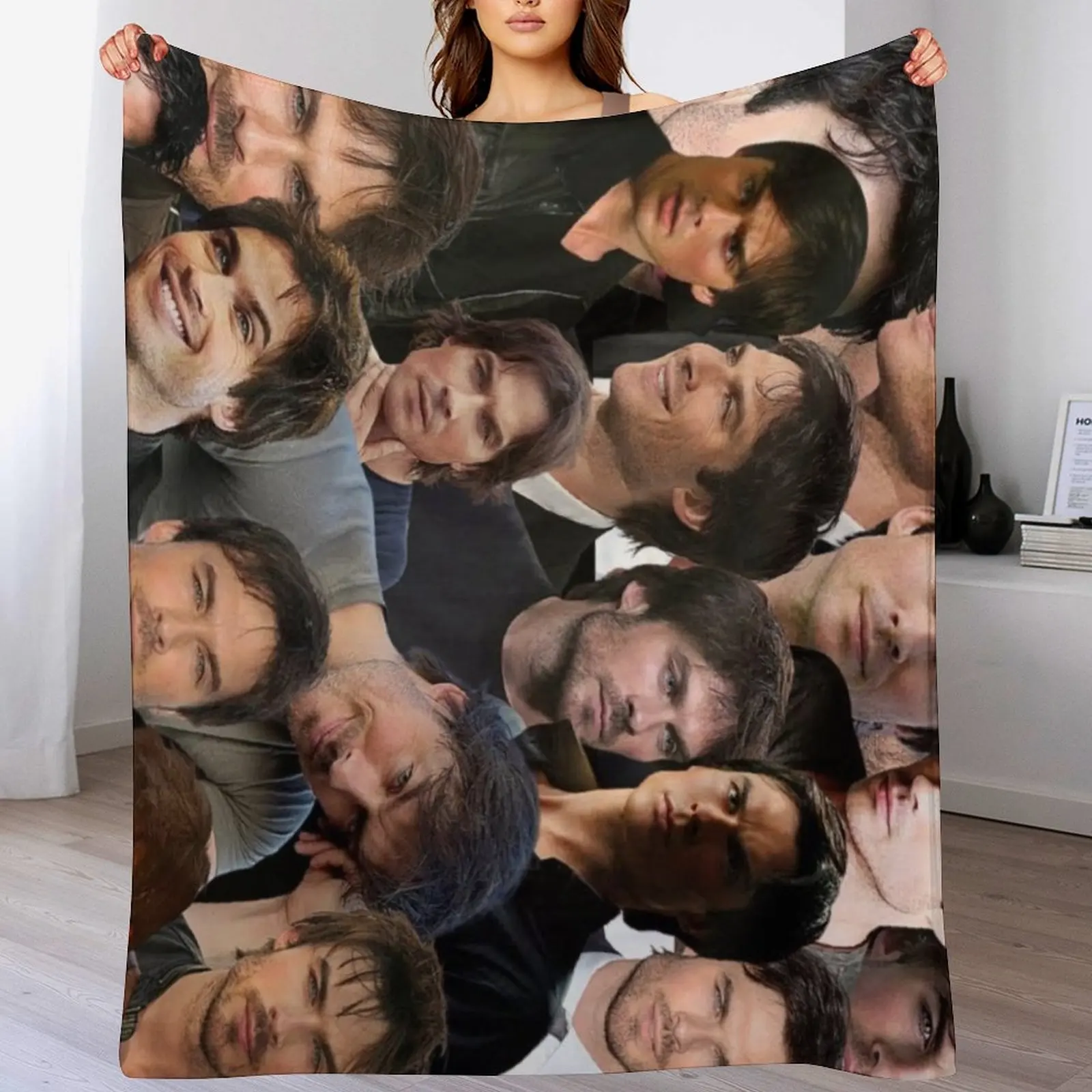 ian somerhalder photo collage Throw Blanket Weighted Camping Designers Baby Blankets