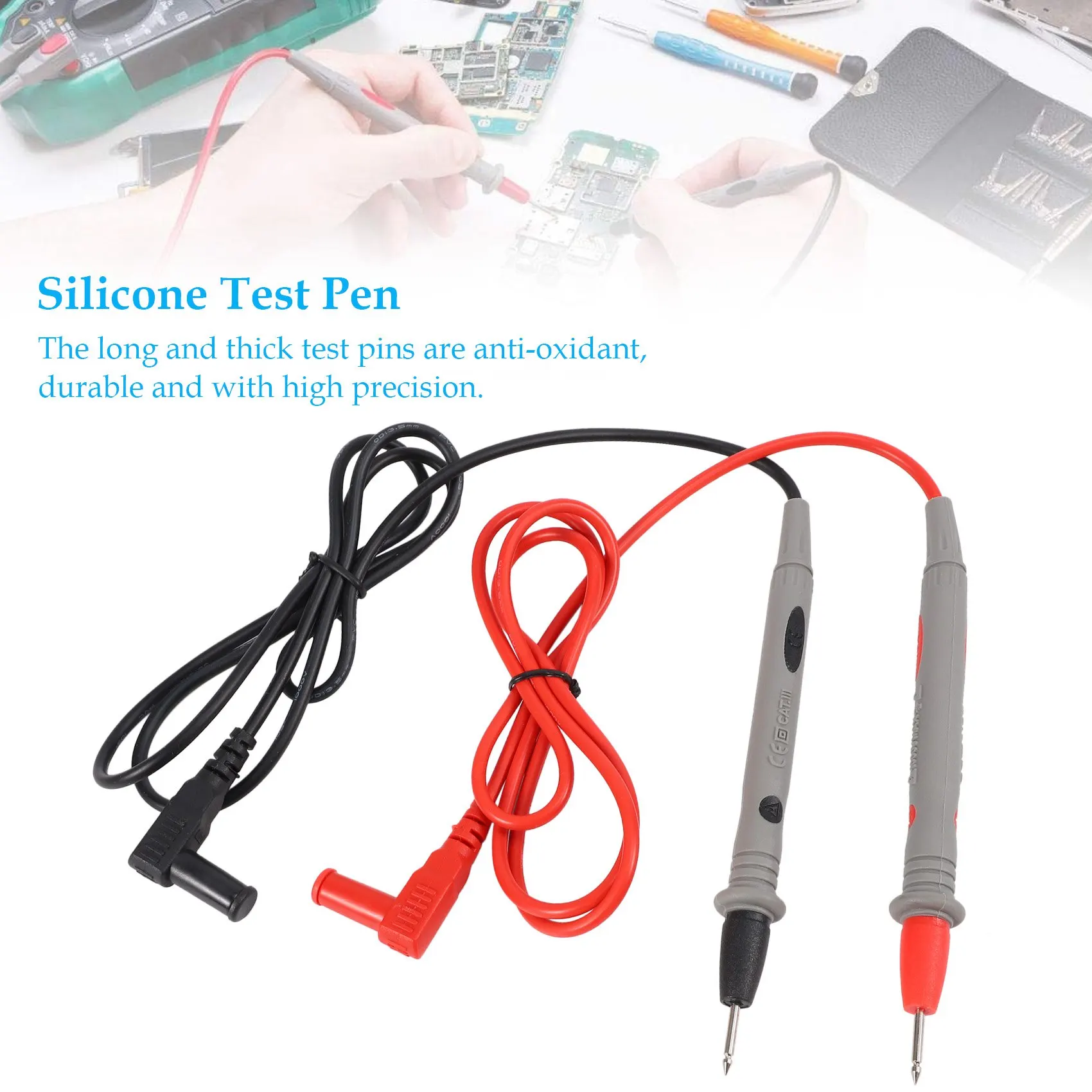 1 Pair Cord Tester Cable For Voltmetre Ohmmeter Multimeter Amperemetre