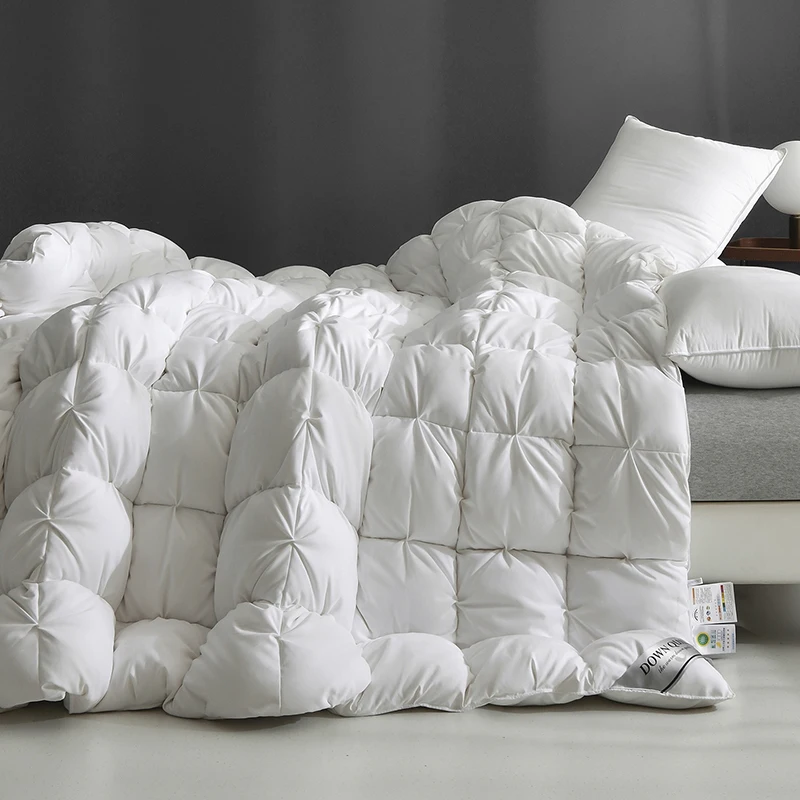 Premium 100% White Goose Down Duver Insert, 5-Star Hotel Luxury Fluffy Cozy Comforter for All Season, Noiseless Down Proof Quilt