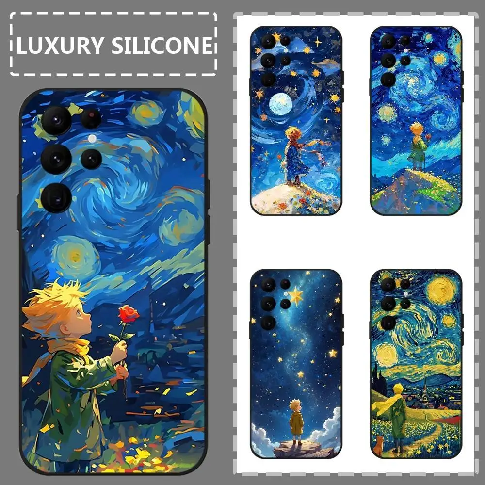 

1PC The L-Little Prince Phone Case For Samsung Galaxy S25 S24 S22 S23 Ultra S21 S20 Plus 5G Frosted Non-Slip Full Soft Case
